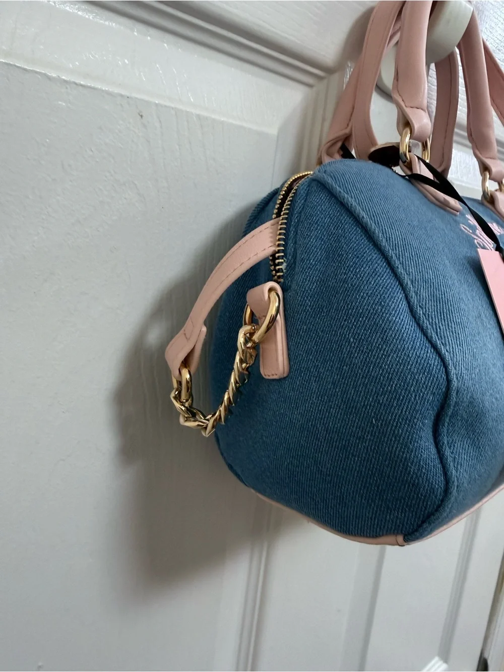 NWT Juicy Couture Sweet Tea Party Satchel in Denim “Spill the Juicy Tea”